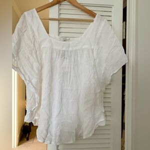 beachlunchlounge White Ruffle Sleeve Blouse nwt large